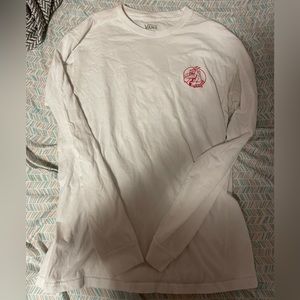 Barely Worn Men’s Vans Classic Fit (Size M) White and Red Long Sleeve w Dragon